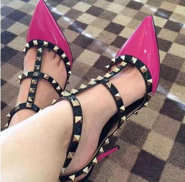 designer pointed toe 2-strap shoes with studs high heels matte leather rivets sandals women studded strappy dress shoes slingbacks, Black
designer pointed toe 2-strap shoes with studs high heels matte leather rivets sandals women studded strappy dress shoes slingbacks, Black