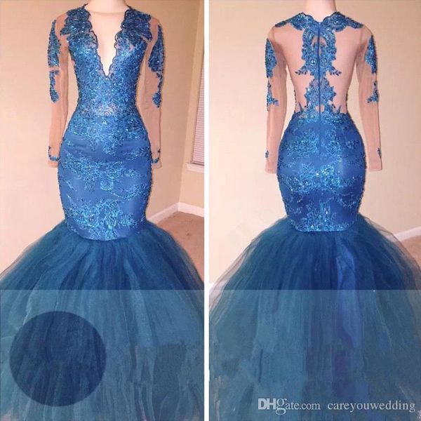 blue formal long mermaid evening dresses 2019 new long sleeve v neck prom dress lace applique beading zipper party gown dresses, Black;red
blue formal long mermaid evening dresses 2019 new long sleeve v neck prom dress lace applique beading zipper party gown dresses, Black;red