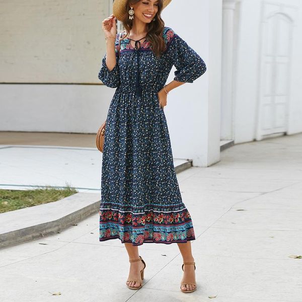boho 2020 holiday ladies sundress loose flower printed lantern sleeve autumn dress three quarter ankle-length v-neck dress #35, Black;gray
boho 2020 holiday ladies sundress loose flower printed lantern sleeve autumn dress three quarter ankle-length v-neck dress #35, Black;gray
