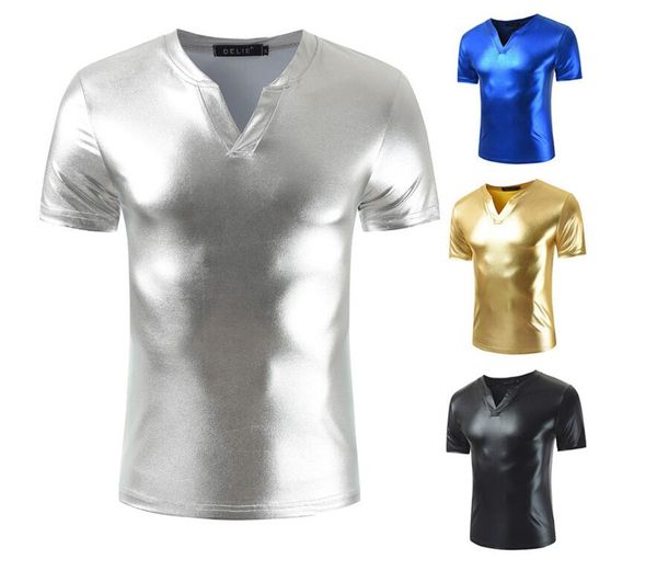 new 2019 shiny gold metallic с покрытием t shirt men caual v шеи мужская футболка, White;black
new 2019 shiny gold metallic с покрытием t shirt men caual v шеи мужская футболка, White;black