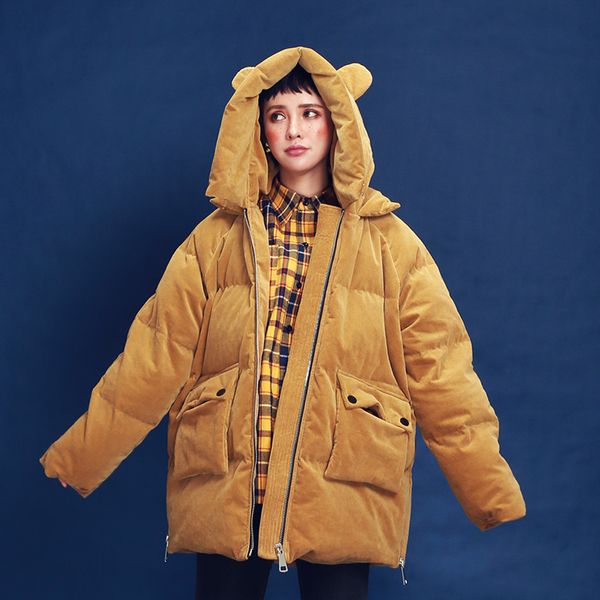 women's down & parkas original design 2021 arrival corduroy winter coat hooded oversized thick white duck jacket women, Black
women's down & parkas original design 2021 arrival corduroy winter coat hooded oversized thick white duck jacket women, Black
