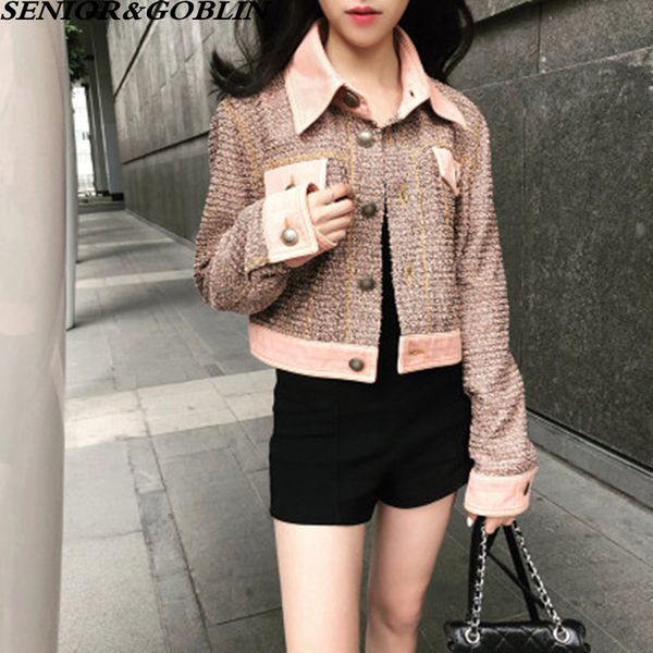 new autumn jacket outwear women slim tweed coat 2019 winter pink patchwork woolen casual short coats clothes, Black
new autumn jacket outwear women slim tweed coat 2019 winter pink patchwork woolen casual short coats clothes, Black