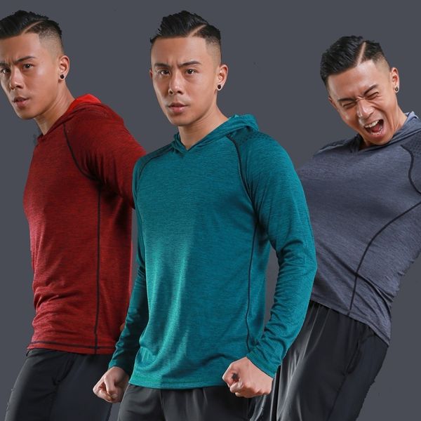 men's long sleeve solid sports jersey t-shirt 3 colors breathable hooded hoodie sportswear for training running fitness gym, Black
men's long sleeve solid sports jersey t-shirt 3 colors breathable hooded hoodie sportswear for training running fitness gym, Black