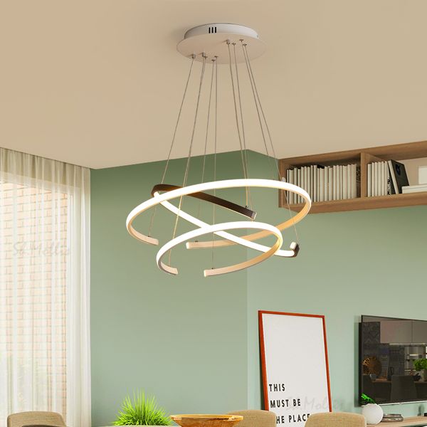 

modern aluminum led pendant lights circular ceiling chandeliers light for dining living room bar suspension luminaire