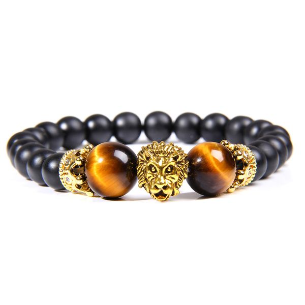 classic lion bracelet men natural stone tiger eye beads bracelet gold crown king charm bangle jewelry for men women, Black
classic lion bracelet men natural stone tiger eye beads bracelet gold crown king charm bangle jewelry for men women, Black