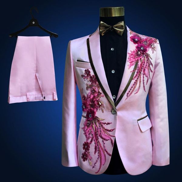 tuxedo jacket +pant beads mens stage wearmens tuxedos wedding plus size 4xl pink royal blue white black red groom suit
tuxedo jacket +pant beads mens stage wearmens tuxedos wedding plus size 4xl pink royal blue white black red groom suit