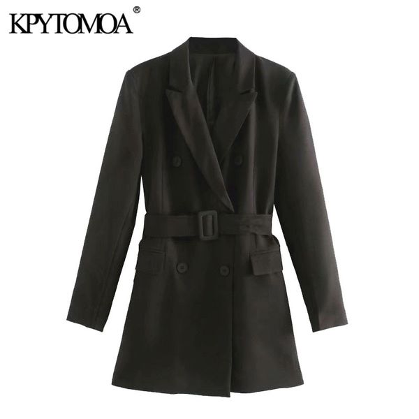 kpytomoa women 2020 fashion office wear double breasted blazers coat vintage long sleeve with belt female outerwear chic, White;black
kpytomoa women 2020 fashion office wear double breasted blazers coat vintage long sleeve with belt female outerwear chic, White;black