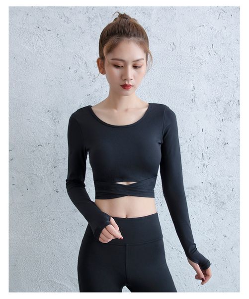 ropa de yoga long sleeve women yoga sports shirt padded bra cross bandage fitness cropped active tee soft solid color, White;red
ropa de yoga long sleeve women yoga sports shirt padded bra cross bandage fitness cropped active tee soft solid color, White;red
