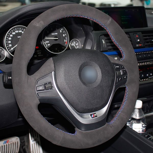 diy hand sewing black suede car steering wheel cover for bmw f30 320i 328i 320d f20
diy hand sewing black suede car steering wheel cover for bmw f30 320i 328i 320d f20