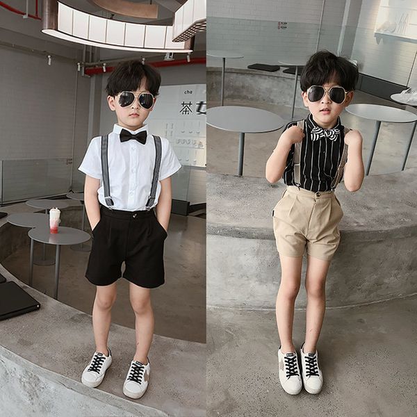 children's suit 2019 summer new online celebrity fashion short-sleeved shirt two-piece handsome korean version boys suit, White
children's suit 2019 summer new online celebrity fashion short-sleeved shirt two-piece handsome korean version boys suit, White