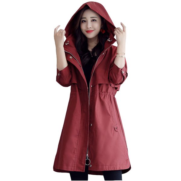 high-quality trench coat women's medium long 2020 spring autumn new hooded coat female korean long-sleeved windbreaker overcoat, Tan;black
high-quality trench coat women's medium long 2020 spring autumn new hooded coat female korean long-sleeved windbreaker overcoat, Tan;black