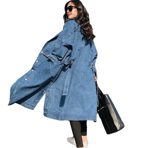 2019 spring women jeans trench coat x-long women denim coat loose windbreaker female overcoat with belt casaco feminino cm244, Tan;black
2019 spring women jeans trench coat x-long women denim coat loose windbreaker female overcoat with belt casaco feminino cm244, Tan;black