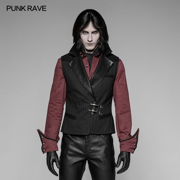 punk rave men's vest fashion gothic leather black retro men's vest jacket emo visual kei stage performance men, Black;white
punk rave men's vest fashion gothic leather black retro men's vest jacket emo visual kei stage performance men, Black;white