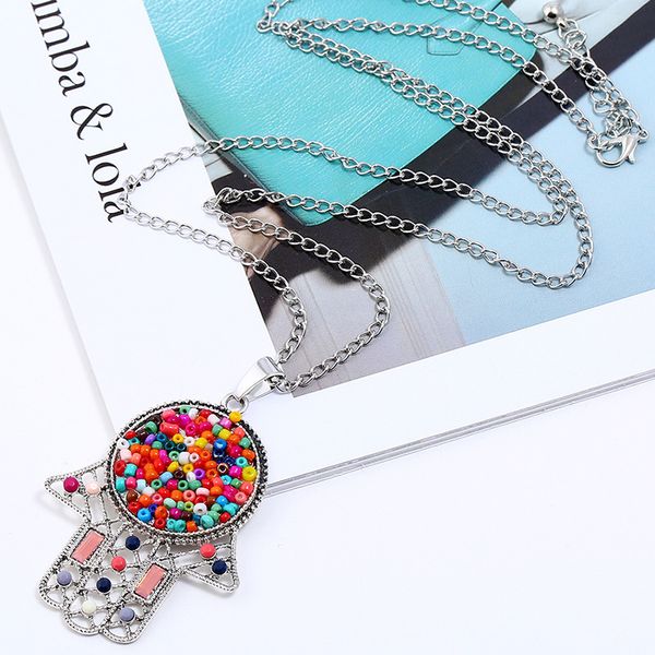 wholesale-european and american jewelry vintage franty's hand necklace exploded fashion sweater chain, Silver
wholesale-european and american jewelry vintage franty's hand necklace exploded fashion sweater chain, Silver