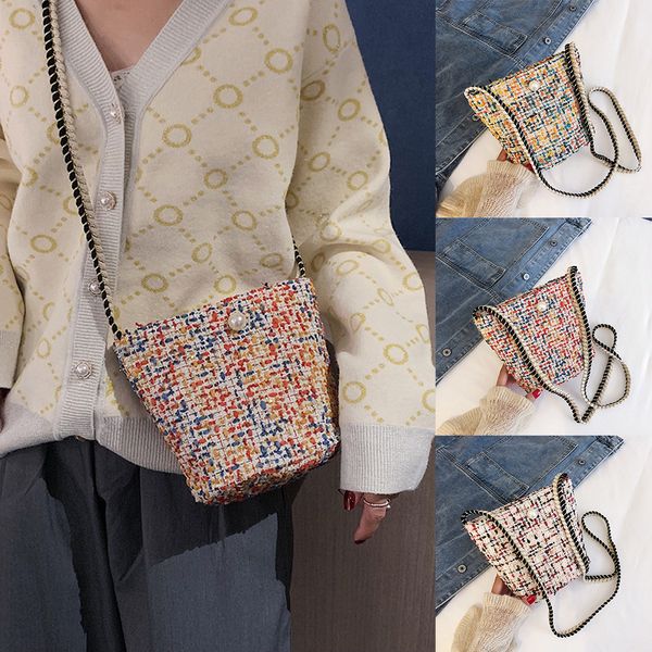 women's fashion coin pearl woven wool bag patchwork casual bag shoulder portable diagonal zipper shoulder quality 107
women's fashion coin pearl woven wool bag patchwork casual bag shoulder portable diagonal zipper shoulder quality 107