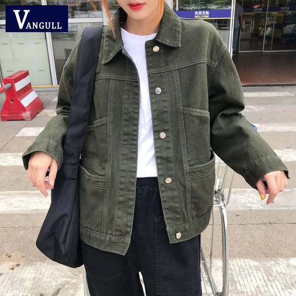 vangull women boyfriend denim jackets army green 2019 spring streetwear solid jeans jackets women denim coats outwear, Black;brown
vangull women boyfriend denim jackets army green 2019 spring streetwear solid jeans jackets women denim coats outwear, Black;brown