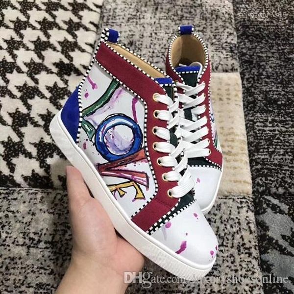 white,black graffiti genuine leather casual flat,red bottom shoes women,men designer casual walking party dress trainers shoes
white,black graffiti genuine leather casual flat,red bottom shoes women,men designer casual walking party dress trainers shoes