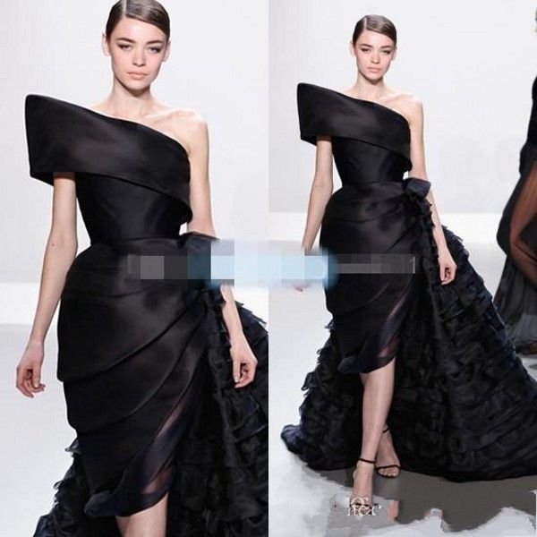 black runway fashion evening dresses one shoulder pleats chapel train custom made celebrity prom gowns ruffle skirt party dress, Black;red
black runway fashion evening dresses one shoulder pleats chapel train custom made celebrity prom gowns ruffle skirt party dress, Black;red