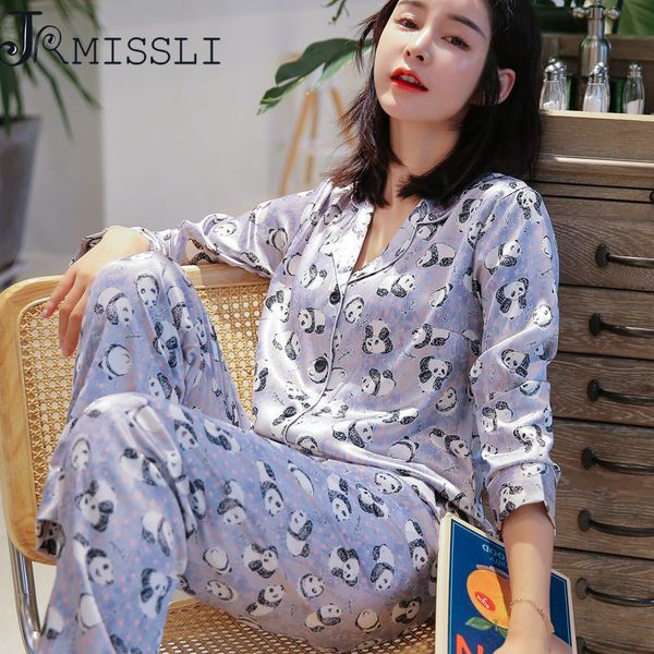jrmissli silk pajamas suit women lounge pajama sets silk satin pijama sleepwear pyjamas panda anamal print, Blue;gray
jrmissli silk pajamas suit women lounge pajama sets silk satin pijama sleepwear pyjamas panda anamal print, Blue;gray