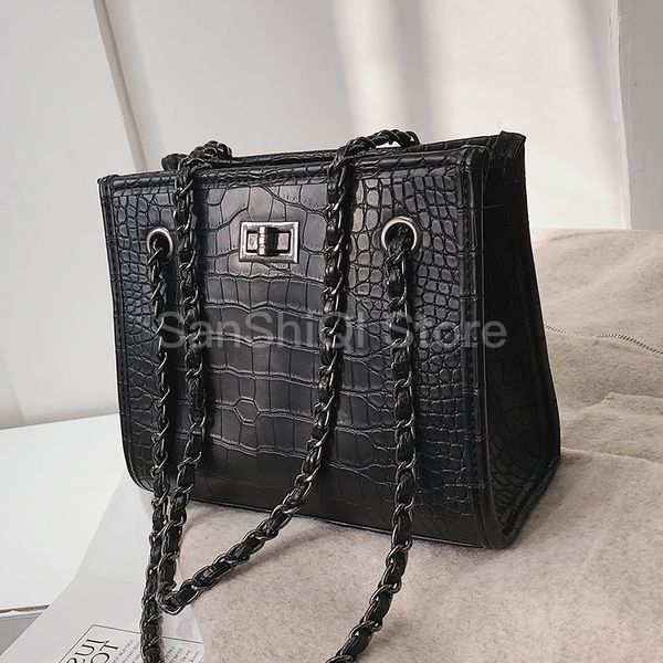 retro fashion big tote bag 2020 new quality pu leather women's handbag crocodile pattern chain shoulder messenger bags
retro fashion big tote bag 2020 new quality pu leather women's handbag crocodile pattern chain shoulder messenger bags