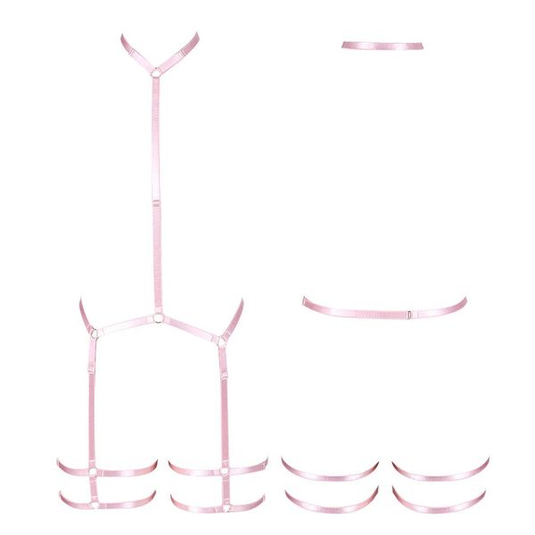 strappy full body caged leg garter belts women hollow out lingerie plus size elastic neck punk goth party wear harness pink, Black;white
strappy full body caged leg garter belts women hollow out lingerie plus size elastic neck punk goth party wear harness pink, Black;white