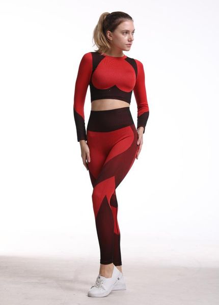 yoga outfits women seamless set fitness sports suits gym cloth long sleeve shirts high waist running leggings workout pants, White;red
yoga outfits women seamless set fitness sports suits gym cloth long sleeve shirts high waist running leggings workout pants, White;red
