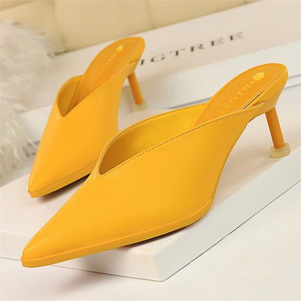 fashion women pu leather pointed toe mules comfortable flip flops women slipper summer sandals women's high heel shoes, Black
fashion women pu leather pointed toe mules comfortable flip flops women slipper summer sandals women's high heel shoes, Black