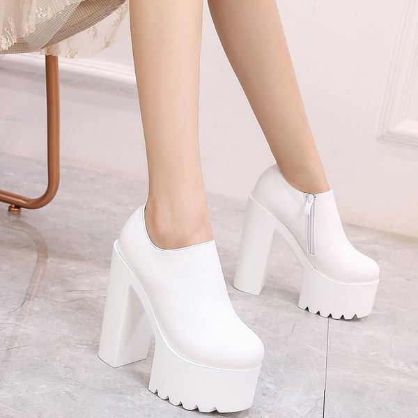 thick with fashion single boots 15 cm stage catwalk super high heel women's ankle boots waterproof platform short, Black
thick with fashion single boots 15 cm stage catwalk super high heel women's ankle boots waterproof platform short, Black