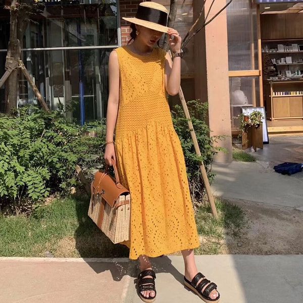 korean women's summer style sweet wind loose round neck sleeveless hollow solid color bottoming dress dresses lace e063, Black;gray
korean women's summer style sweet wind loose round neck sleeveless hollow solid color bottoming dress dresses lace e063, Black;gray