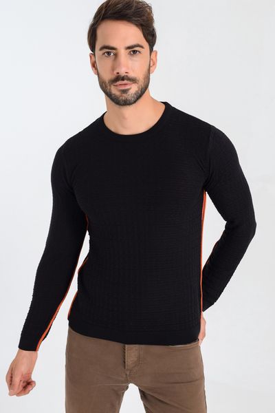 heyss o-neck men 's sweater sweater, White;black