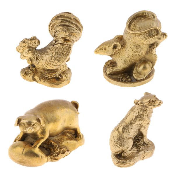 4xsolid brass chinese zodiac animal figurine ornament lucky statue rooster
4xsolid brass chinese zodiac animal figurine ornament lucky statue rooster