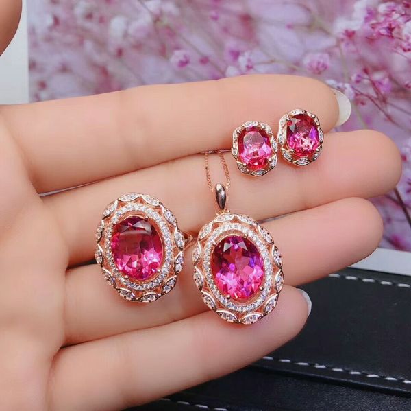 meibapj natural pink z gemstone jewelry set 925 pure silver ring earrings pendant necklacefine wedding jewelry for women, Black
meibapj natural pink z gemstone jewelry set 925 pure silver ring earrings pendant necklacefine wedding jewelry for women, Black