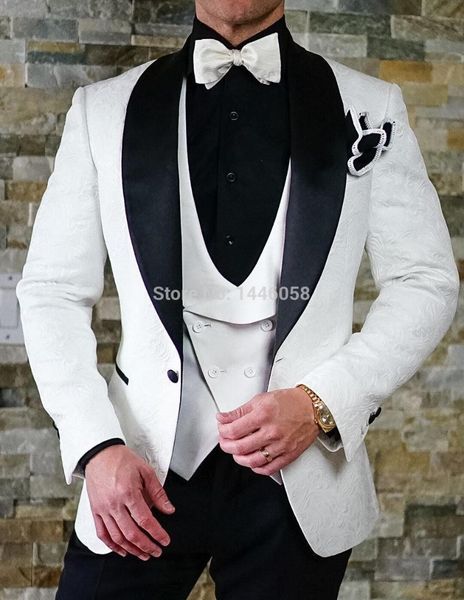 elegant men suit groom wear 2018 new groomsmen casual fashion blazer slim prom tuxedo wedding suits for men bridegroom 3 pieces, White;black
elegant men suit groom wear 2018 new groomsmen casual fashion blazer slim prom tuxedo wedding suits for men bridegroom 3 pieces, White;black