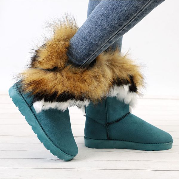 women warm winter snow boots ladies furry fur suede ankle boots new female slip-on flat fashion sewing comfortable shoes, Black
women warm winter snow boots ladies furry fur suede ankle boots new female slip-on flat fashion sewing comfortable shoes, Black