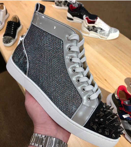 популярные женщины, мужчины блеск кожи шипы тапки обувь high top red bottom casual casual walking famous luxury спорт на открытом воздухе от, Black
популярные женщины, мужчины блеск кожи шипы тапки обувь high top red bottom casual casual walking famous luxury спорт на открытом воздухе от, Black