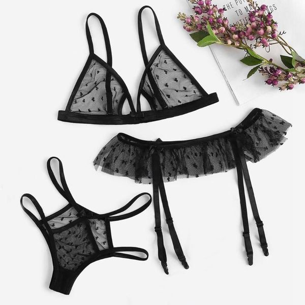 bras sets 3pcs women lingerie set polka dot lace triangle open bra g-string thongs ruffles garter belt underwear babydoll sleepwear, Red;black
bras sets 3pcs women lingerie set polka dot lace triangle open bra g-string thongs ruffles garter belt underwear babydoll sleepwear, Red;black
