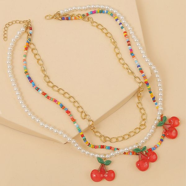fashion white pearl multicolor beaded gold chain layered necklaces women girl cute resin cherry pendant necklace jewelry gifts, Silver
fashion white pearl multicolor beaded gold chain layered necklaces women girl cute resin cherry pendant necklace jewelry gifts, Silver