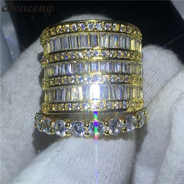 choucong handmade big ring set yellow gold filled 925 silver engagement wedding band rings for women clear diamond jewelry, Slivery;golden
choucong handmade big ring set yellow gold filled 925 silver engagement wedding band rings for women clear diamond jewelry, Slivery;golden