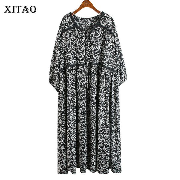 xitao plus size vintage print chiffon dress women clothes 2020 summer new fashion loose v neck half sleeve casual dress zp1151, White;black
xitao plus size vintage print chiffon dress women clothes 2020 summer new fashion loose v neck half sleeve casual dress zp1151, White;black