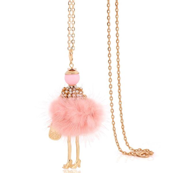 new arrival 2018 pink doll necklace for women fashion big pendant fur long necklace chains color jewelry, Silver
new arrival 2018 pink doll necklace for women fashion big pendant fur long necklace chains color jewelry, Silver