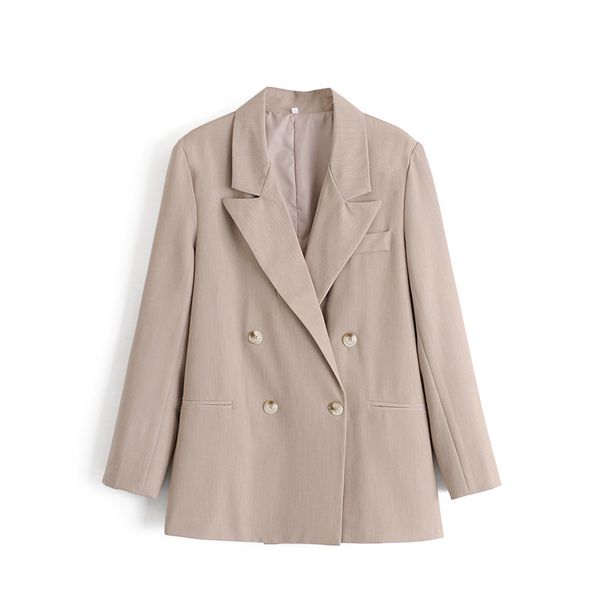 double-breasted blazer women's autumn new style solid color long-sleeved loose straight double-breasted temperament blazer top, White;black
double-breasted blazer women's autumn new style solid color long-sleeved loose straight double-breasted temperament blazer top, White;black