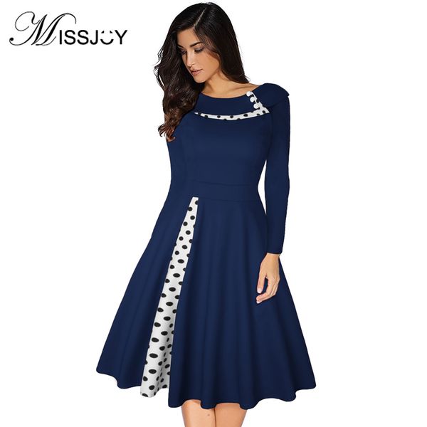 missjoy 2019 plus size 3xl women vintage retro long sleeves 1950s cocktail ploka dot printed button patchwork midi party dress, Black;gray
missjoy 2019 plus size 3xl women vintage retro long sleeves 1950s cocktail ploka dot printed button patchwork midi party dress, Black;gray
