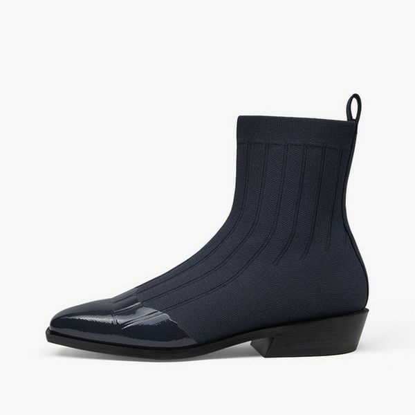 autumn winter new boots material stitching square head low heel socks boots women elastic fabric patent leather, Black
autumn winter new boots material stitching square head low heel socks boots women elastic fabric patent leather, Black