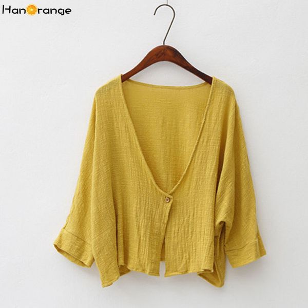 hanorange spring summer 2018 retro art cotton linen loose cardigan three quarter sleeve sunscreen single button jacket shirt, Black;brown
hanorange spring summer 2018 retro art cotton linen loose cardigan three quarter sleeve sunscreen single button jacket shirt, Black;brown