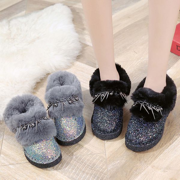 women's bling home slippers 2020 winter keep warm ladies leisure slip-on round toe flat heels cotton shoes chaussures femme, Black
women's bling home slippers 2020 winter keep warm ladies leisure slip-on round toe flat heels cotton shoes chaussures femme, Black