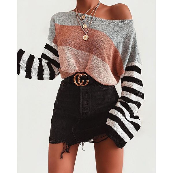 pullovers women soft autumn o-neck sweaters chic daily womens pullover sweet striped harajuku knitted loose outwear d30, White;black
pullovers women soft autumn o-neck sweaters chic daily womens pullover sweet striped harajuku knitted loose outwear d30, White;black