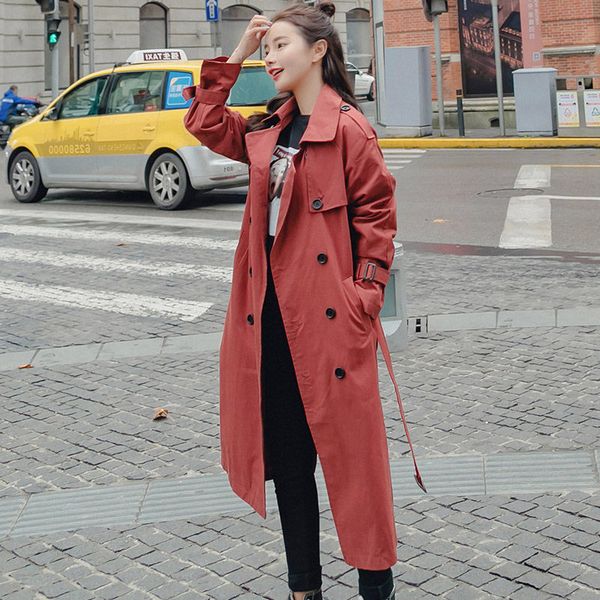 korean plus size ladies trenchcoat long 2019 spring autumn lapel double-breasted casual loose windbreaker classic outerwear f858, Tan;black
korean plus size ladies trenchcoat long 2019 spring autumn lapel double-breasted casual loose windbreaker classic outerwear f858, Tan;black
