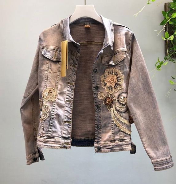 2019 spring autumn jeans jacket coat woman new heavy stereo pink flower embroidered hole denim jackets student basic coats, Black;brown
2019 spring autumn jeans jacket coat woman new heavy stereo pink flower embroidered hole denim jackets student basic coats, Black;brown