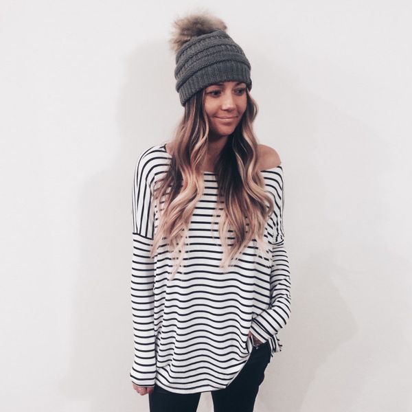 new fashion individuality autumn and winter fashion stripe long sleeve blouse t-shirt 100167 in europe and america, White
new fashion individuality autumn and winter fashion stripe long sleeve blouse t-shirt 100167 in europe and america, White