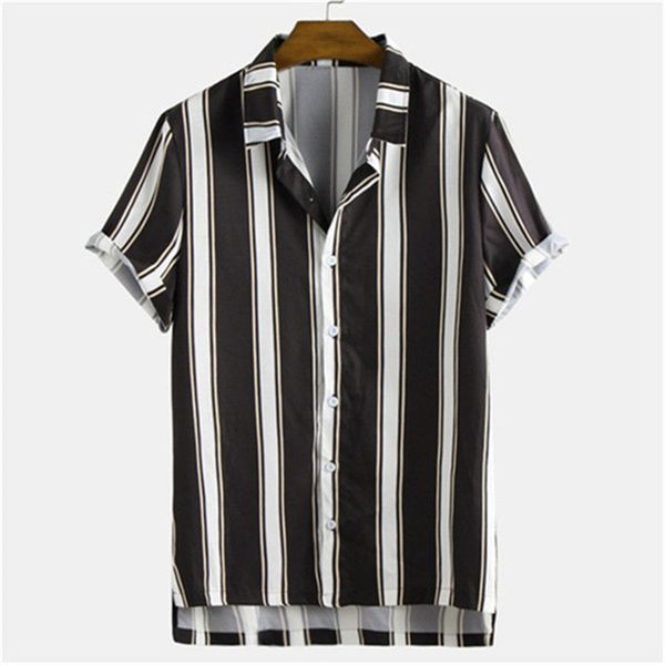 striped print designer mens shirts natural color casual shirts short sleeve lapel neck fashion shirts mens clothes, White;black
striped print designer mens shirts natural color casual shirts short sleeve lapel neck fashion shirts mens clothes, White;black
